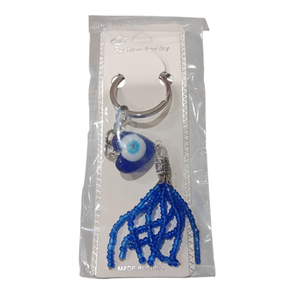 Evil Eye Heart Keychain Purse Charm
